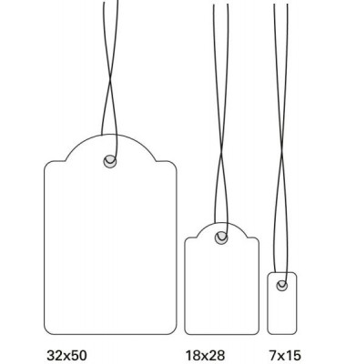 Hängeetikett 7x15mm Faden weiss 1