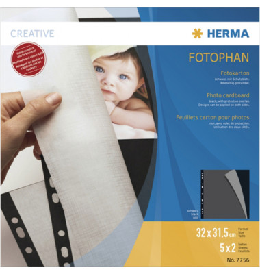 Fotokarton schwarz 320x315 mm 5Bl