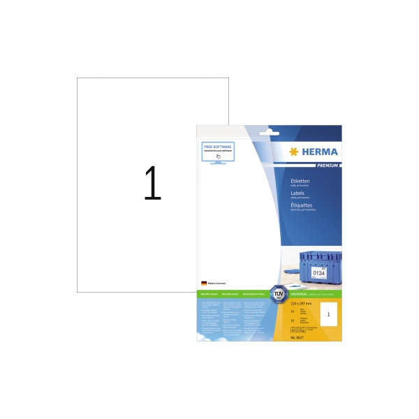 4008705086370 - Etikett 210x297mm weiss PREMIUM A4 10Et 10Bl 1Et Bl LaserInkCopy 4008705086370 10 Blatt