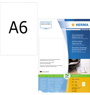 Adressetiketten Premium, 148mm (H)