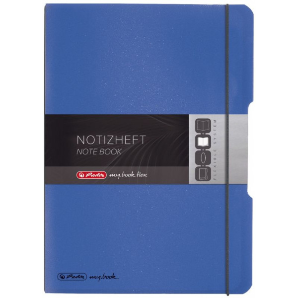 4008110491387 - Notizbuch mybook flex 11361441 blau A4 liniert & kariert 80g 2x 40 Blatt 160 Seiten mit Gummiband 4008110491387 Herlitz