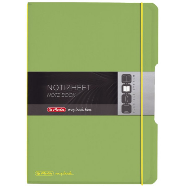 4008110491394 - Notizbuch mybook flex 11361458 hellgrün A4 liniert & kariert 80g 2x 40 Blatt 160 Seiten mit Gummiband 4008110491394 Herlitz