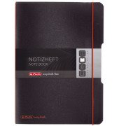 Notizbuch 11361508, Flex, schwarz, A4, liniert+kariert, 80g, 80 Blatt / 160 Seiten