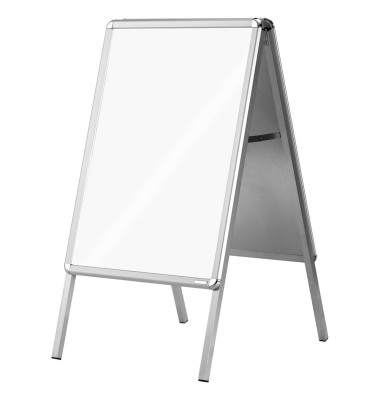 Kundenstopper SP 00015, A2, Din A2, mit Klapprahmen, wetterfest, silber