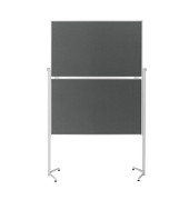Moderationstafel 1151301, 120x150cm, Filz + Filz (beidseitig), pinnbar, klappbar, mit Rollen, grau + grau