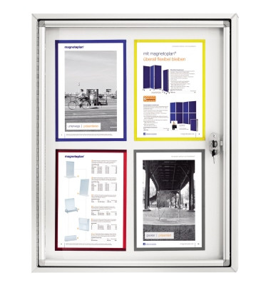Schaukasten CC 1214100, 6xA4, silber, magnetisch