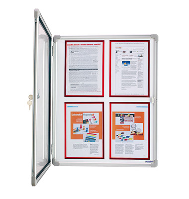 Schaukasten SP 1215200, 9xA4, wei&szlig;/grau, magnetisch