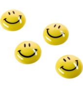 Haftmagnet Smiley, 16672, Rund, 30mm &Oslash;, gelb-schwarz, 50g