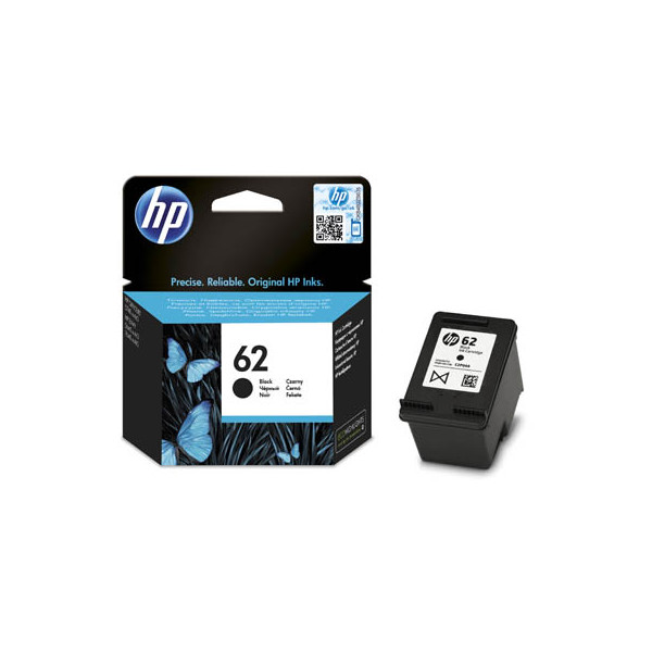 HP 62 Schwarz, Original Druckerpatrone | Tinte für HP OfficeJet 5700, HP ENVY 5500, 5600, 7600, ~200 Seiten (C2P04AE)