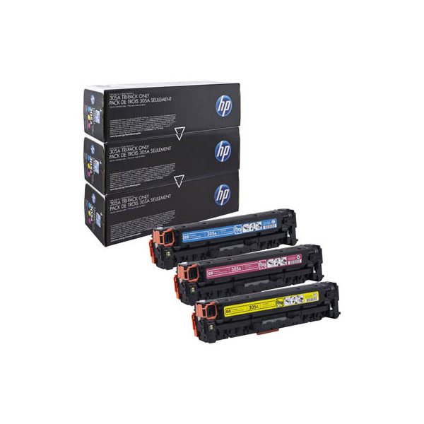 0887111403049 - Hewlett Packard - hp CF370AM   305A Original Toner Multipack (Cyan Magenta Gelb) (CF370AM)