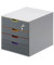 Schubladenbox Varicolor Safe 7606-27 grau/bunt 4 Schubladen geschlossen mit Schloss
