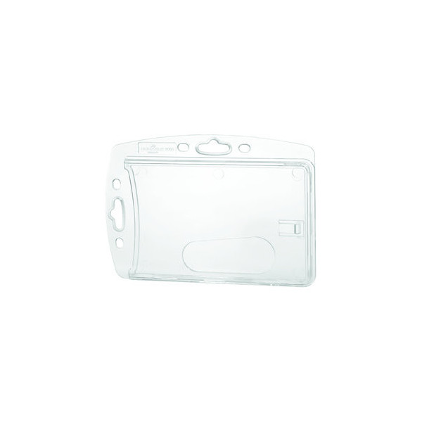 4005546807621 - Ausweishalter HARTBOX für 1 Karte im Hoch- Querformat Daumenstanzung Befestigungslaschen B 101 x H 71 mm Polystyrol transparent 10 Stück