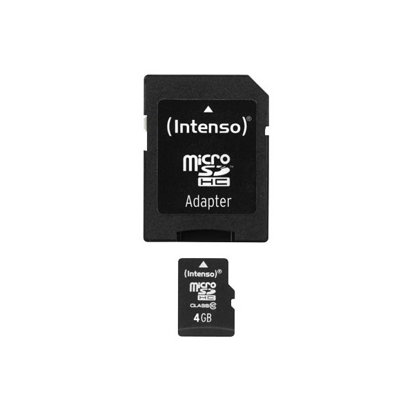 4034303016099 - Speicherkarte microSDHC-Card Class 10 3413450 Micro-SDHC mit SD-Adapter Class 10 bis 25 MB s 4 GB 4034303016099 INTENSO