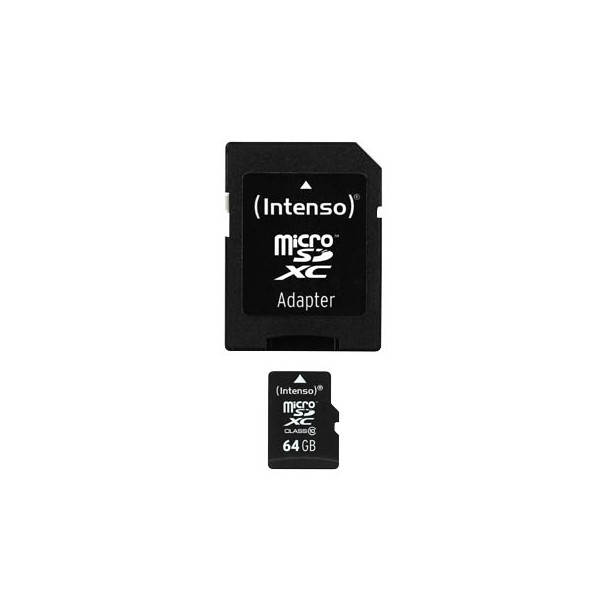 4034303017973 - Speicherkarte microSDHC-Card Class 10 3413490 Micro-SDHC mit SD-Adapter Class 10 bis 25 MB s 64 GB 4034303017973 INTENSO