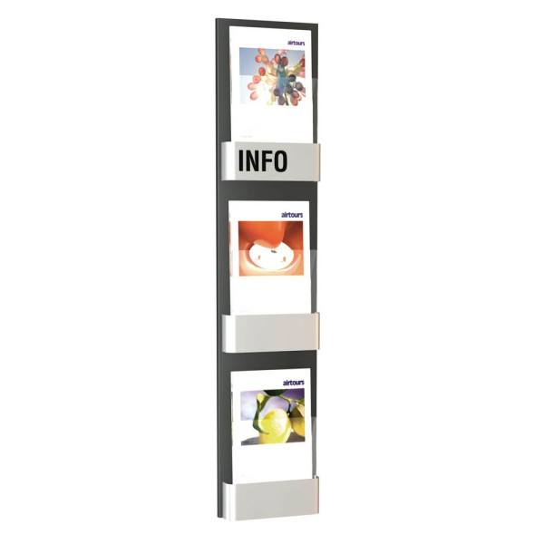 4044917426399 - Wandprospekthalter First silber DIN A4 3 Fächern 260 x 65 x 1200 cm 1 St
