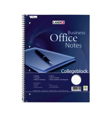 Collegeblock Office 355408027, A4+ liniert, 70g 80 Blatt, 4-fach-Lochung