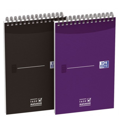 Notizblock 400055727 Oxford Task Manager, liniert, 12,5x20cm, 90g, sortiert, 140 Blatt