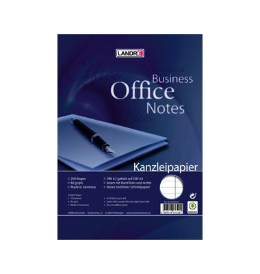 Kanzleipapier Office 100050624 A3 auf A4 gefalzt, liniert mit 2x Rand, weiß
