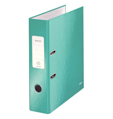 Ordner WOW 1005-00-51, A4 80mm breit PP vollfarbig, gl&auml;nzend, gemustert eisblau metallic