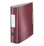 Ordner Active Style 1108-00-28, A4 82mm breit Kunststoff vollfarbig, Alu-Optik granatrot