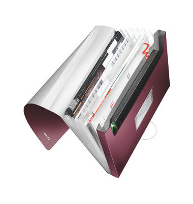 F&auml;chermappe Style 39570028, granatrot, A4, 6 F&auml;cher