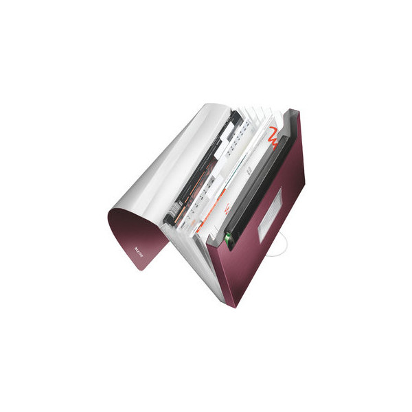 5 Stück Leitz Fächermappe Style 3957-00-28 A4 mit 6 Fächern 6-teilig blanko Kunststoff granatrot 4002432108114 Leitz