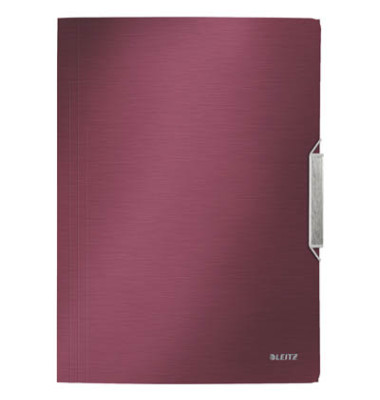 Eckspannmappe Style 3977 3977-00-28, A4 granatrot Polypropylen (PP) 80g, mit 3 Einschlagklappen