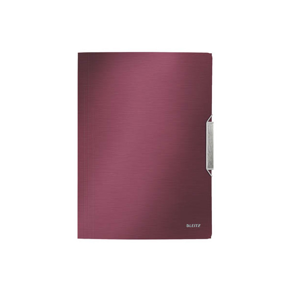10 Stück Leitz Eckspannmappe Style 3977 3977-00-28, A4 granatrot Polypropylen (PP) 80g, für ca. 150 Blatt, mit 3 Einschlagklappen 4002432107599