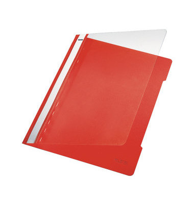 Schnellhefter 4191 4191-00-20, A4, hellrot, Polyvinylchlorid (PVC), 250g, Vorderdeckel transparent