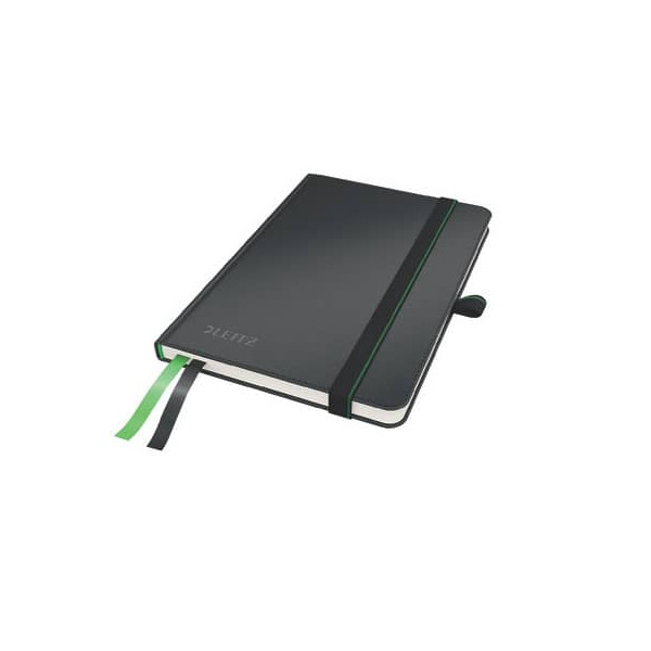 4002432100989 - Notizbuch Complete 4479-00-95 schwarz A6 kariert 100g 80 Blatt 160 Seiten mit Gummiband 4002432100989 Leitz