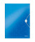 Eckspannmappe WOW 45990036, A4 blau metallic PP 80g, mit 3 Einschlagklappen