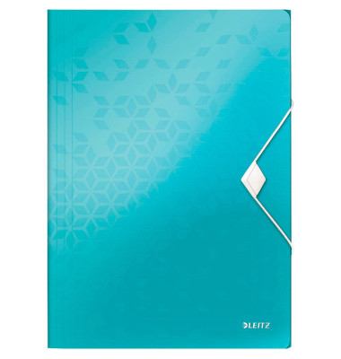 Eckspannmappe WOW 45990051, A4 eisblau PP, mit 3 Einschlagklappen