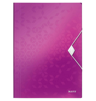 Eckspannmappe WOW 4599 45990062, A4 violett Polypropylen (PP) 250g, mit 3 Einschlagklappen