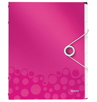 Ordnungsmappe WOW 4633-00-23, 6-teilig blanko, pink-metallic, A4, 6 F&auml;cher