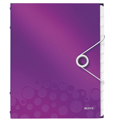 Ordnungsmappe WOW 4634-00-62, 12-teilig blanko, violett, Din A4, 12 F&auml;cher