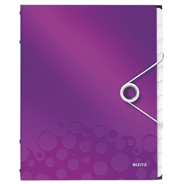 4 Stück Leitz Ordnungsmappe WOW 4634-00-62, 12-teilig blanko, violett, A4, 12 Fächer 4002432106318 Leitz