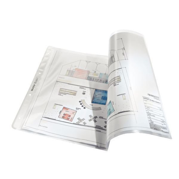4002432478828 - Prospekthüllen 4723-00-03 Standard A3 auf A4 transparent genarbt oben offen 013mm 4002432478828 Leitz