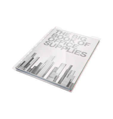 Prospekth&uuml;llen Premium Maxi 4751-30-03 mit einem 2 cm Falz auf drei Seiten, A4 glasklar glatt, oben offen, 0,18mm