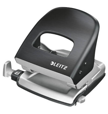 Locher New NeXXt Style 5006-00-94 satinschwarz bis 3mm 30 Blatt mit Anschlagschiene