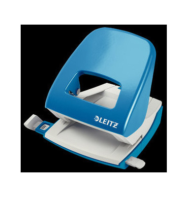 B&uuml;rolocher New NeXXT WOW 5008-00-30, hellblau, bis 3mm 30 Blatt, mit Anschlagschiene