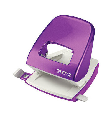 B&uuml;rolocher New NeXXT WOW 5008-20-62, violett-metallic, bis 3mm 30 Blatt, mit Anschlagschiene