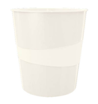 Papierkorb WOW 15 L Polystyren perlweiß 324mm hoch Papierkorb WOW 15 L Polystyren perlweiß 324mm hoch