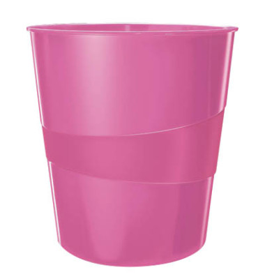 Papierkorb WOW 15 L Polystyren pink met 324mm hoch