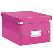Aufbewahrungsbox Click & Store WOW 6043-00-23, 7,4 Liter mit Deckel, für A5, außen 282x216x160mm, Karton pink