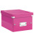 Aufbewahrungsbox Click & Store WOW 6043-00-23, 7,4 Liter mit Deckel, für A5, außen 282x216x160mm, Karton pink