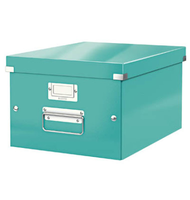 Aufbewahrungsbox Click & Store WOW 6044-00-51, 16,7 Liter mit Deckel, für A4, außen 369x281x200mm, Karton türkis