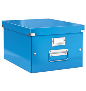 Aufbewahrungsbox Click & Store WOW 6044-00-36, 36 Liter mit Deckel, für A4, außen 369x281x200mm, Karton blau