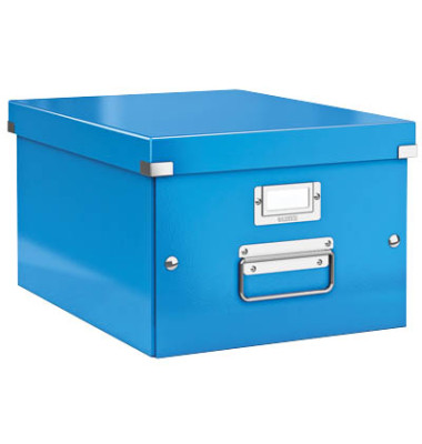 Aufbewahrungsbox Click & Store WOW 6044-00-36, 36 Liter / 16,7 Liter, mit Deckel, au&szlig;en 369x281x200mm, Karton blau