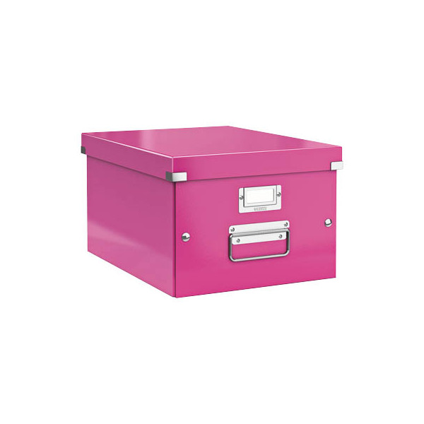 4002432398126 - Aufbewahrungsbox Click & Store WOW 6044-00-23 36 Liter mit Deckel für A4 außen 369x281x200mm Karton pink 4002432398126 Leitz