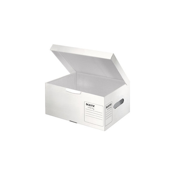 10 Stück Leitz Archivbox Infinity 6105-00-00, A4, weiß, Pappe 4002432399147 Leitz